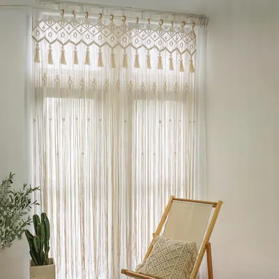 Obrázok produktu pre Macramé stena visí ručne vyrobené záclony gobelín gobelín 80 * 210 cm