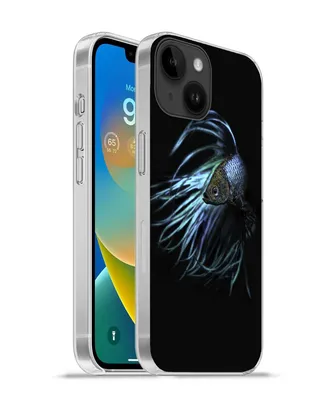 Produktbild von MuchoWow® Handyhülle Schutzhülle Hülle für Apple iPhone 14 - Softcase Fisch - Schwanz - Schwarz Silikon Softcase Handy Hülle - Mobiltelefonhülle