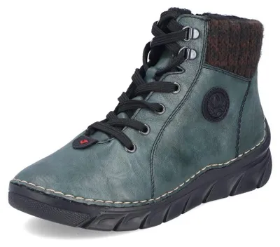 Imagen del producto de Botines de mujer Rieker con suela deportiva y forro cálido, modelo 55040, talla: 37 EU, color: verde
