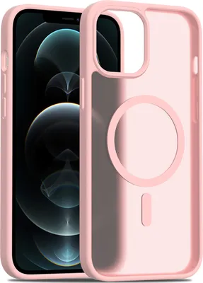 A pink iPhone case with a MagSafe ring is shown next to an iPhone.