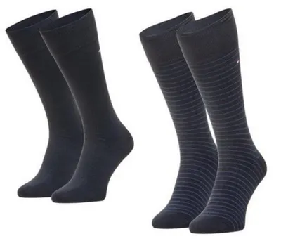 Produktbild von Tommy Hilfiger - Socken für Herren, Stripes (2er-Pack) NA974 (43 EU - 47 EU) (Marine)