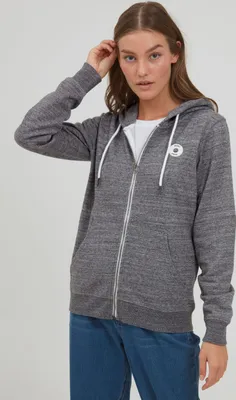 Produktbild von OXMO OXHelna Damen Sweatjacke Cardigan Sweatshirtjacke mit Kapuze