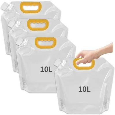 Produktbild von Unyqoos® Set 4 faltbare Wasserkanister 10 L – PE, BPA‑frei, geruchstral, wiederverwendbar, mit Tragegriff für Camping & Reisen