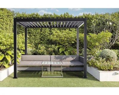 Produktbild von Pergola Mirador Basic Pfostenstärke 8,8 x 8,8 cm 300 x 300 x 240 cm schwarz
