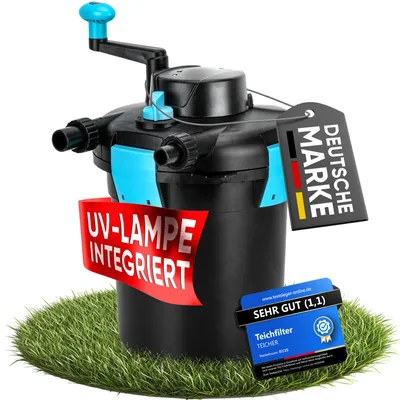 Produktbild von Teicher Teichdruckfilter mit UV – Filteranlage für Koi- & Gartenteiche, 4000 l/h