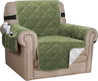 Produktbild von Sofabezug Dicke Samt Sessel Stretch rutschfeste Sofa Überwürfe Sofahusse Schutz vor Haustier Katze Hunde Sofa überwurf Couch überzug für Sofa（1-Seater Sofa，Grün）