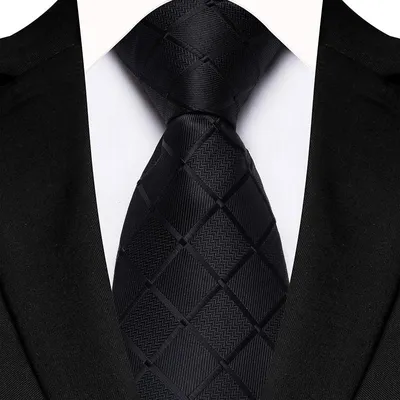 Imagen del producto de Corbata de lujo, de color liso. Corbata para hombre, de 8 cm de ancho. Corbatas para hombre, accesorio de moda