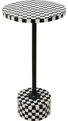 Produktbild von Kare Design Beistelltisch Domero Chess Weiß/Schwarz, Durchmesser 25cm, Wohnzimme