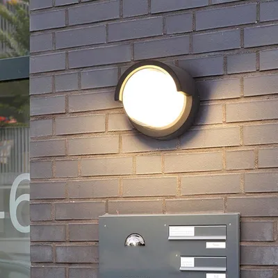 Image de Applique Murale LED 15W Noire Ronde IP65 CCT avec Cache - 3000K/4200K/6400K