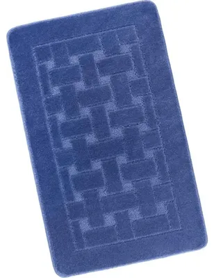 Image de Tapis de salle de bain 60x100cm Rectangles bleu