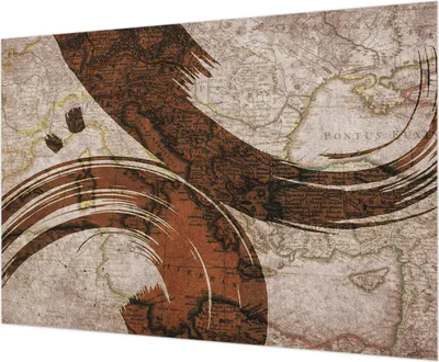 Produktbild von Wandtapete - Dekorative Tapete für Wohnzimmer - Tapetenfolie für Wanddekoration - 208x146 cm - Künstlerische Karte