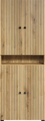 Produktbild von CALICOSY - Doppelte Badezimmersäule mit Rillen, 4 Türen und 1 Fach L70 cm - PUREBLISS
