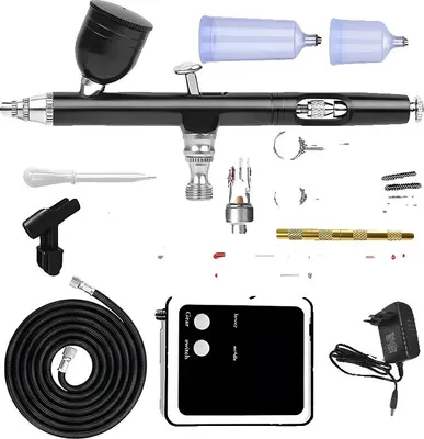 Image de Kit d'aérographe, double action, design portable, prise secteur européenne