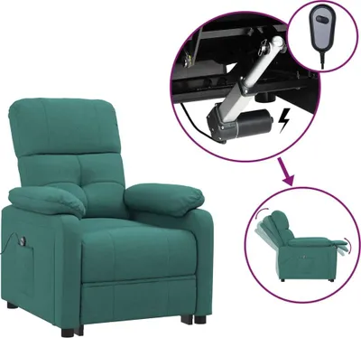 Produktbild von vidaXL Relaxsessel Elektrisch Dunkelgrün Stoff