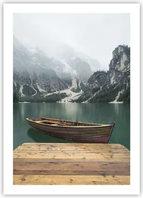 Produktbild von Poster - Poster ohne Rahmen - Berge See Boot - 50x70 cm - Wand Bild - Wanddeko - Wandbilder - Kunstposter - Wandposter - Bilder - Kunstdruck - Wanddekoration - Wandbild - P2XPA50x70-3978