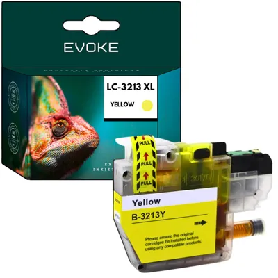 Produktbild von Evoke Cartus Druckertinte für Brother 3213Y, gelb, 7 ml, 280 Seiten, LC3213Y, kompatibel mit DCP-J572DW, DCP-J774DW, DCP-J772DW