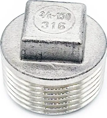 Produktbild von 3/4" Außengewindestopfen mit Rand, Edelstahl