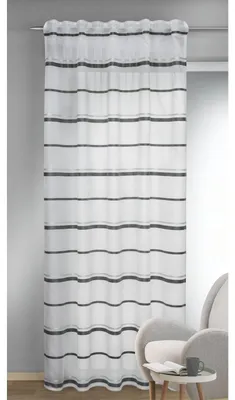 Produktbild von Fertigschal verdeckte Schlaufen „Amira“ - Farbe: Grau Größe (HxB): 245x135cm
