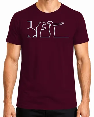 Imagen del producto de Camiseta para hombre, diseño "La Linea Strichmännchen Balum Cavandoli", estilo caricatura, modelo Osvaldo, color burdeos, talla 3XL