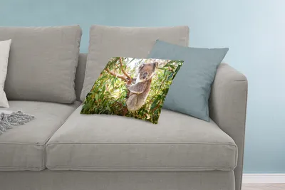 Produktbild von MuchoWow® Zierkissen Sofakissen Wohnzimmer Dekokissen 60x40 cm Koala - Blätter - Kinder - Jungen - Mädchen - Kopfkissen - Polster mit Foto