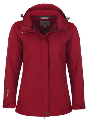 Produktbild von Blue Wave Damen Softshelljacke Bente mit Fleece-Innenfutter - Jacke mit abnehmbarer Kapuze in Rot Größe 42