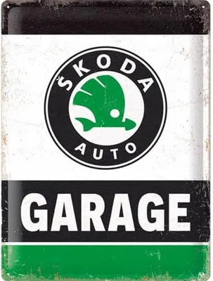 Immagine prodotto di Nostalgic-Art - Targa in metallo 30 x 40 cm - Skoda - Garage Green