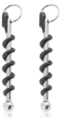 2er Set Korkenzieher Schlüsselanhänger, Edelstahl, Mini Weinflaschenöffner