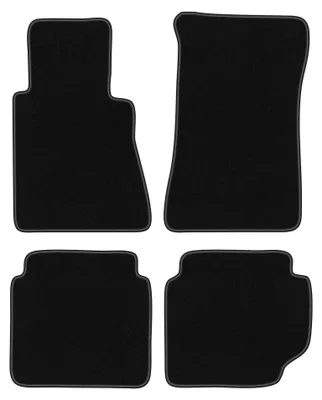 Zdjęcie produktu dla Dywaniki samochodowe welurowe BASIC do: Mercedes W116S (1972-1980, sedan) czarne, z mocowaniami