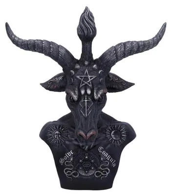 Produktbild von Schwarze Baphomet Büste aus Kunststein