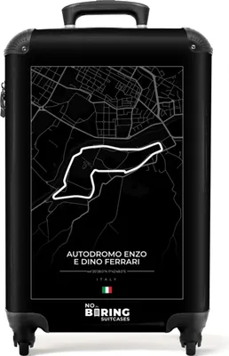 Obrázek produktu pro NoBoringSuitcases.com® Kufr Příruční zavazadlo Trolley Rolling suitcase Malý kufr na 4 kolečkách - Race track - F1 - Autodromo Enzo e Dino Ferrari - Italy - Black and white - Cabin Size < 55x40x23 cm & 55x40x20 cm - Foto kufr - Cabin suitcase - Board luggagePříruční zavazadlo Kufr 55x35x20 cm, 36L,