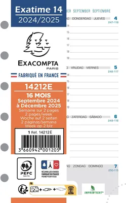 Produktbild von Timer-Einlage Kalender 2018 1 Woche auf 2 Seiten