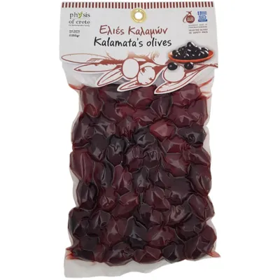 Produktbild von Oliven Physis of Crete 250 g Dunkel Ungeschält Kalamata Naturbelassen aus Griechenland