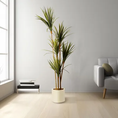 Immagine prodotto di Grande pianta artificiale - Decorazione per la casa - Palma - Verde - 1,5 m 1 pezzo [11904], Immagine generata dall'IA