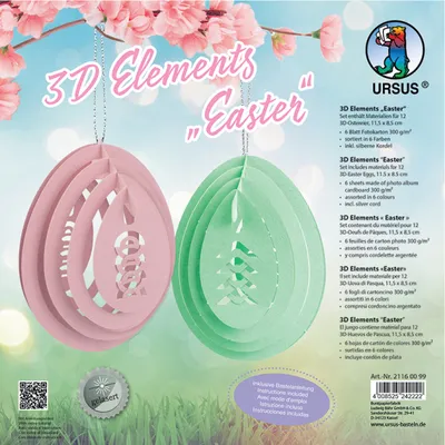 Produktbild von Bastel-Set 3D Oster-Dekoration VE=12 Stück
