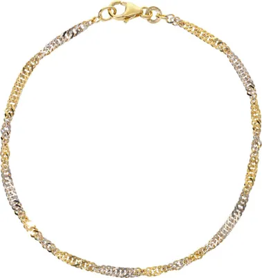 Produktbild von Armkette Singapur 2,4 mm echt Gold 333 (8 kt)  bicolor 19 cm lang