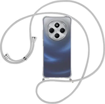 Produktbild von Handykette Backcover-Schutzhülle mit Band (Metall silberfarben) für Xiaomi Redmi 14C 4G - silbergrau