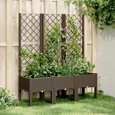Immagine prodotto di Maison Exclusive - Vaso da fiori con griglia marrone 120x40x142 cm PP