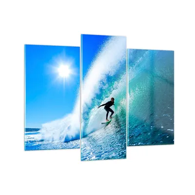 Produktbild von Bilder auf glas - Windsurfing strand ozean spaß - 130x100cm - Glasbilder - Wandbilder - Kunstdruck - zum Aufhängen bereit - Wanddekoration aus Glas - Glas Bilder - Wandbild auf Glas - GCB130x100-2270