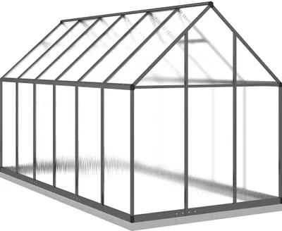Produktbild von vidaXL Gewächshaus mit Fundamentrahmen Anthrazit 334x169x202 cm Alu