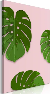 Produktbild von Vliesstoff Leinwandbild - Exotic Fragment (1 Part) Vertical 60x90 cm Blätter b-A-0626-b-a