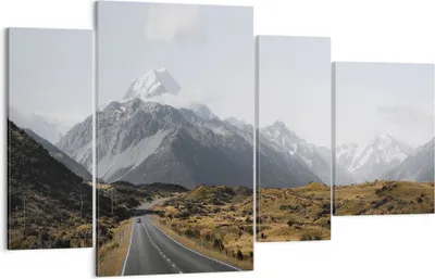 Produktbild von Bild auf Leinwand - Leinwandbild - 4 Teile - Weg Berg Gipfel - 120x70cm - Wand Bild - Wanddeko - Wandbilder - Leinwanddruck - Bilder - Wanddekoration - Leinwand bilder - Wandbild - DL120x70-4833