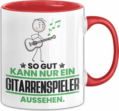 Produktbild von Gitarrenspieler Geschenk Tasse So Gut Kann Nur Ein Gitarrenspieler Aussehen Geschenkidee Kaffee-Becher (Rot)