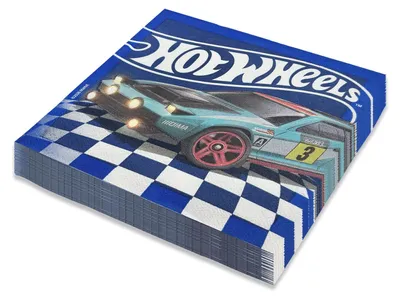 Produktbild von Hot Wheels Servietten 3-lagig 20er Rennwagen blau für Kindergeburtstag Racing Party