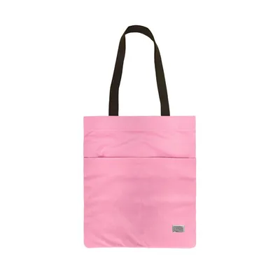 Produktbild von Stylische Einkaufstasche - Freizeittasche ohne Muster mit Druckknopfverschluss Umhängetasche aus Polyester Rosa