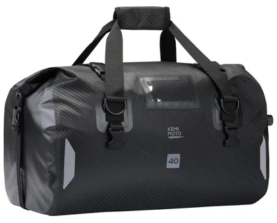 Produktbild von Motorrad Hecktasche 40L IPX6 wasserdicht Gepäckrolle Schnellverschlussgurte Schwarz