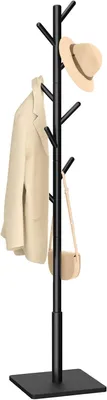 Obrázok produktu pre Drevený vešiak s 8 háčikmi, výška 180 cm, s 3 nastaviteľnými výškami