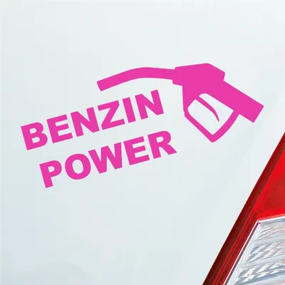 Produktbild von Auto Aufkleber Benzin Power Hoher Verbrauch Tanken 19x7 cm Pink Sticker Heckscheibenaufkleber
