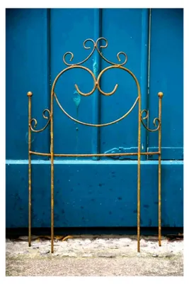 Produktbild von Beetzaun 78 x 51 cm Beetbegrenzer Rankgitter halbrund Rost Metall Volleisen