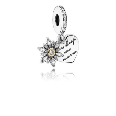 Zdjęcie produktu dla Pandora Charm Pendant Snowflake Heart Silver Gold 792012CZ