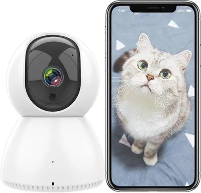 Obrázok produktu pre Bezpečnostná kamera s rozlíšením 1080p FHD, nočným videním, detekciou pohybu a obojsmerným zvukom – kompatibilná s Alexa a Google Home